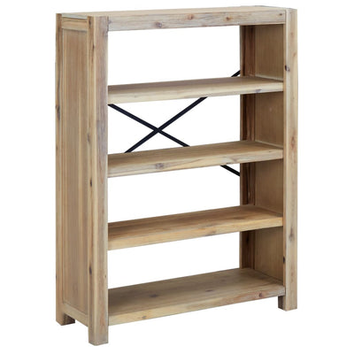 vidaXL 4-Tier Bookcase 80x30x110 cm Solid Wood Acacia