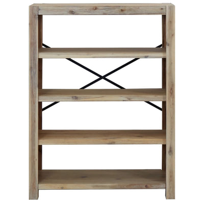 vidaXL 4-Tier Bookcase 80x30x110 cm Solid Wood Acacia