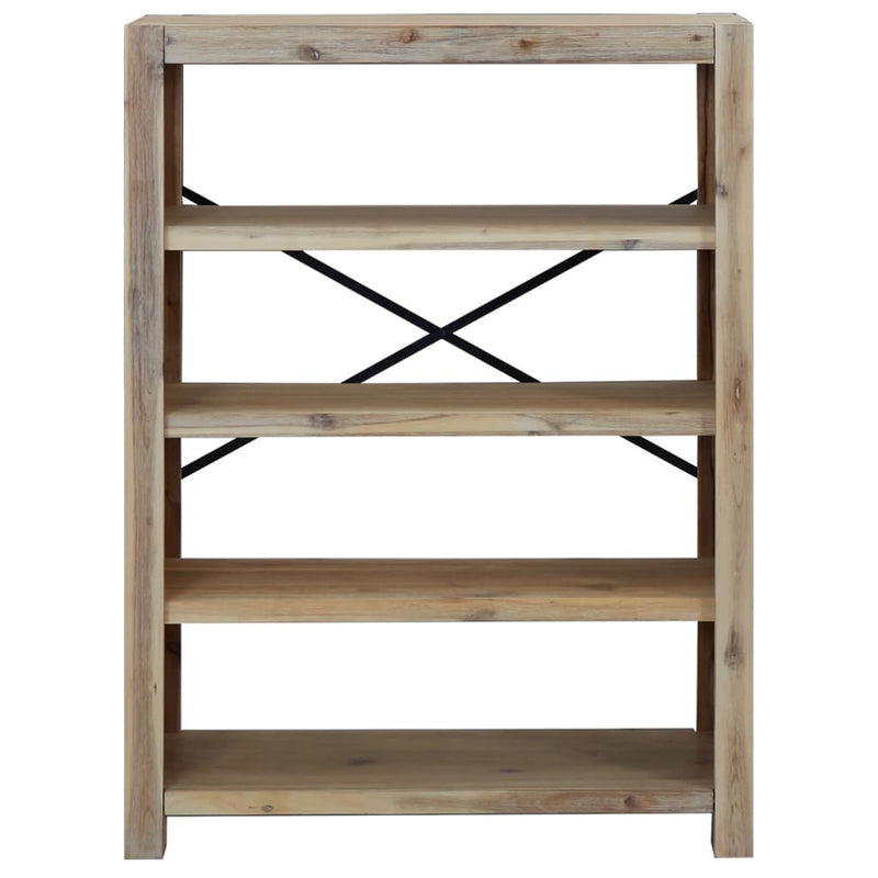 vidaXL 4-Tier Bookcase 80x30x110 cm Solid Wood Acacia