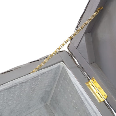 vidaXL Storage Box Grey 110 cm Natural Kubu Rattan & Solid Wood Mango