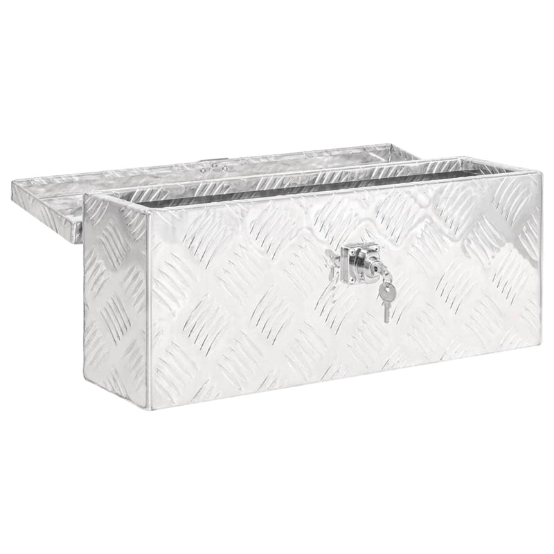 vidaXL Storage Box Silver 50x15x20.5 cm Aluminium