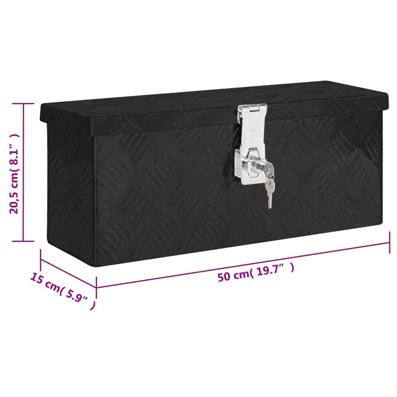 vidaXL Storage Box Silver 50x15x20.5 cm Aluminium