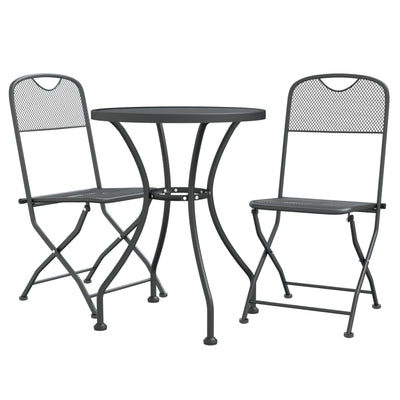 vidaXL 5 Piece Garden Dining Set Expanded Metal Mesh Anthracite