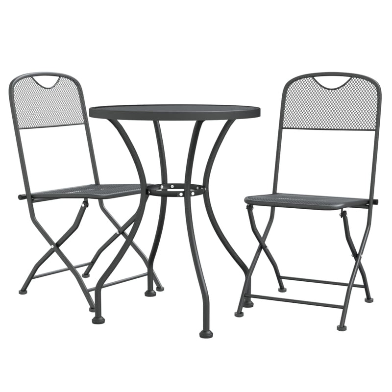 vidaXL 5 Piece Garden Dining Set Expanded Metal Mesh Anthracite