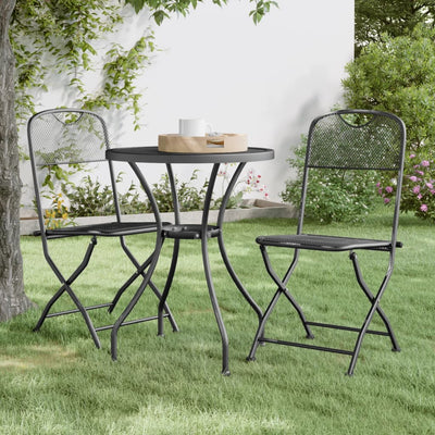vidaXL 5 Piece Garden Dining Set Expanded Metal Mesh Anthracite