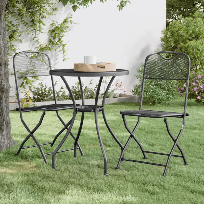 vidaXL 5 Piece Garden Dining Set Expanded Metal Mesh Anthracite