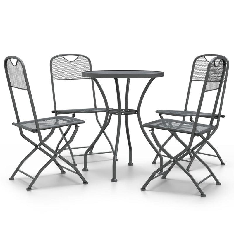 vidaXL 5 Piece Garden Dining Set Expanded Metal Mesh Anthracite