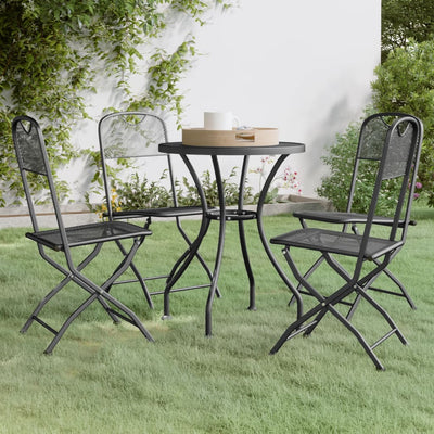 vidaXL 5 Piece Garden Dining Set Expanded Metal Mesh Anthracite