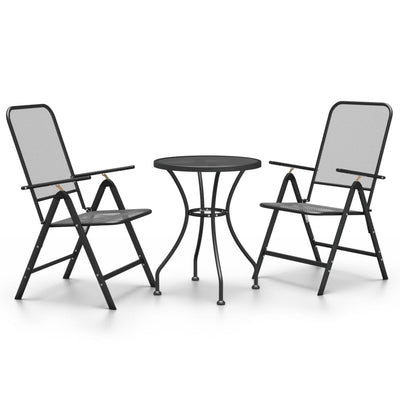 vidaXL 5 Piece Garden Dining Set Expanded Metal Mesh Anthracite