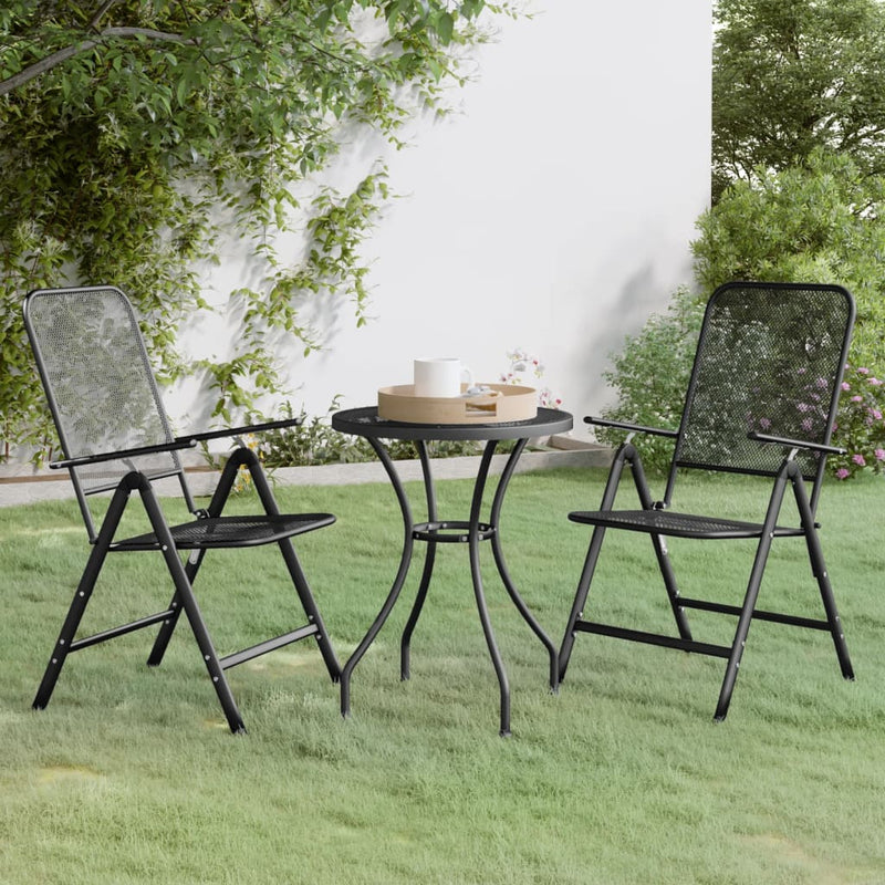 vidaXL 5 Piece Garden Dining Set Expanded Metal Mesh Anthracite