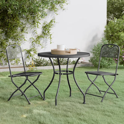 vidaXL 5 Piece Garden Dining Set Expanded Metal Mesh Anthracite