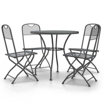 vidaXL 5 Piece Garden Dining Set Expanded Metal Mesh Anthracite