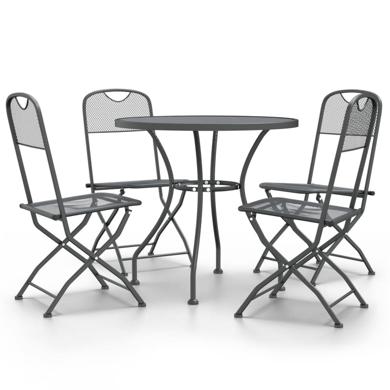 vidaXL 5 Piece Garden Dining Set Expanded Metal Mesh Anthracite