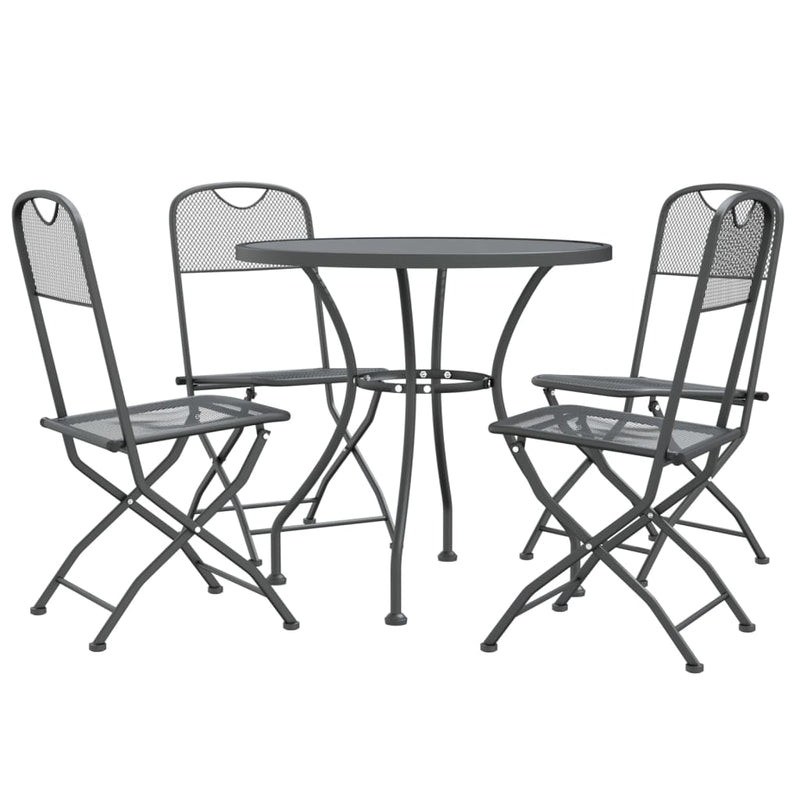 vidaXL 5 Piece Garden Dining Set Expanded Metal Mesh Anthracite
