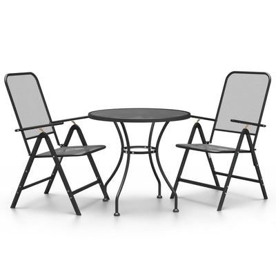 vidaXL 5 Piece Garden Dining Set Expanded Metal Mesh Anthracite