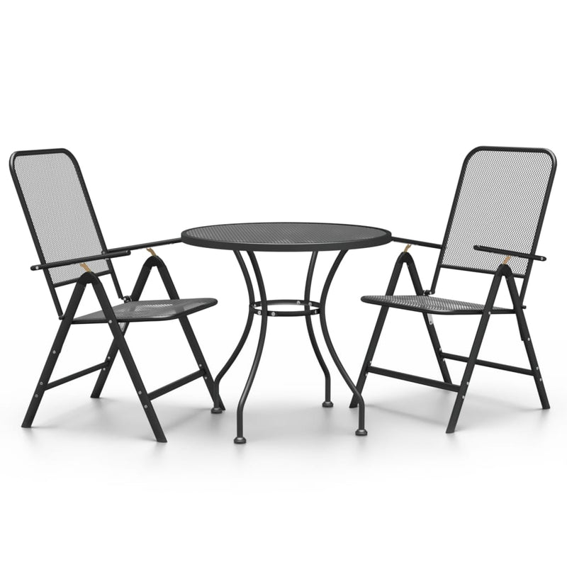 vidaXL 5 Piece Garden Dining Set Expanded Metal Mesh Anthracite