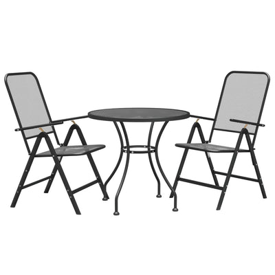 vidaXL 5 Piece Garden Dining Set Expanded Metal Mesh Anthracite