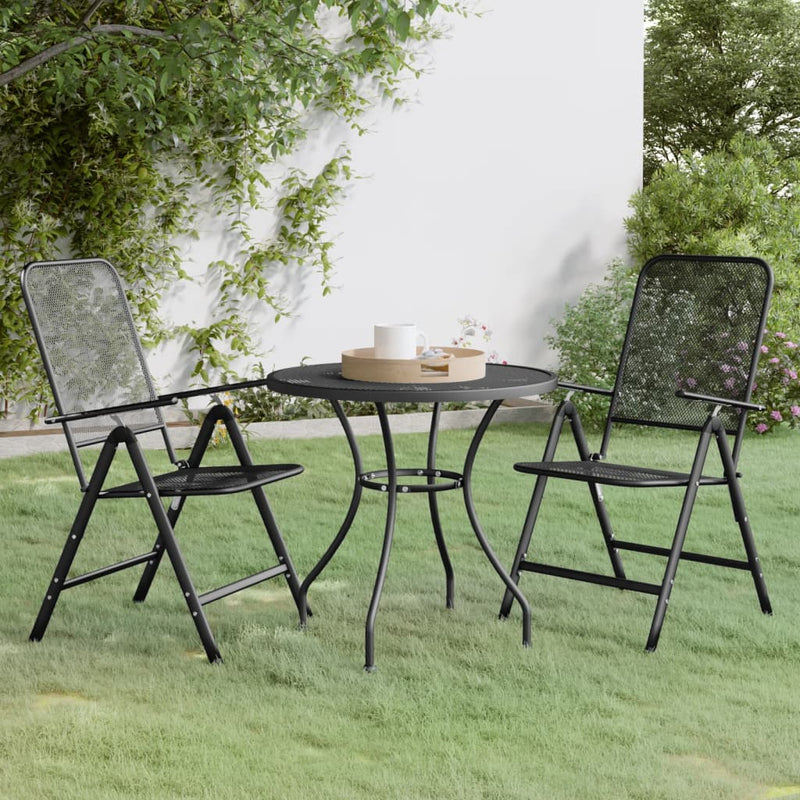 vidaXL 5 Piece Garden Dining Set Expanded Metal Mesh Anthracite