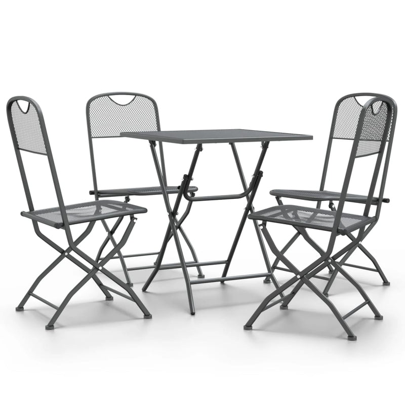 vidaXL 3 Piece Garden Dining Set Expanded Metal Mesh Anthracite