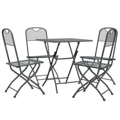 vidaXL 3 Piece Garden Dining Set Expanded Metal Mesh Anthracite