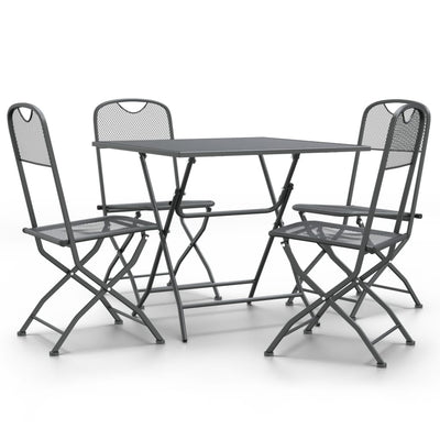 vidaXL 3 Piece Garden Dining Set Expanded Metal Mesh Anthracite