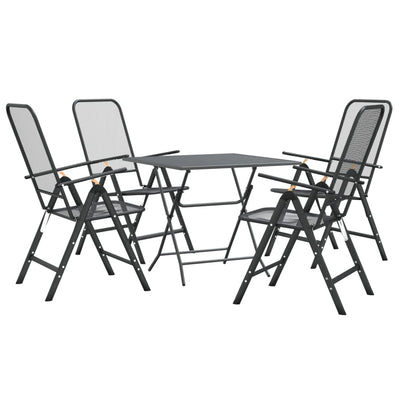 vidaXL 3 Piece Garden Dining Set Expanded Metal Mesh Anthracite