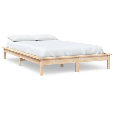 vidaXL Bed Frame without Mattress Black 150x200 cm Solid Wood Pine