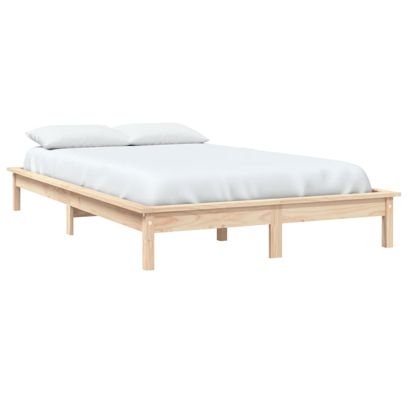 vidaXL Bed Frame without Mattress Black 150x200 cm Solid Wood Pine