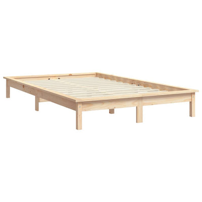 vidaXL Bed Frame without Mattress Black 150x200 cm Solid Wood Pine