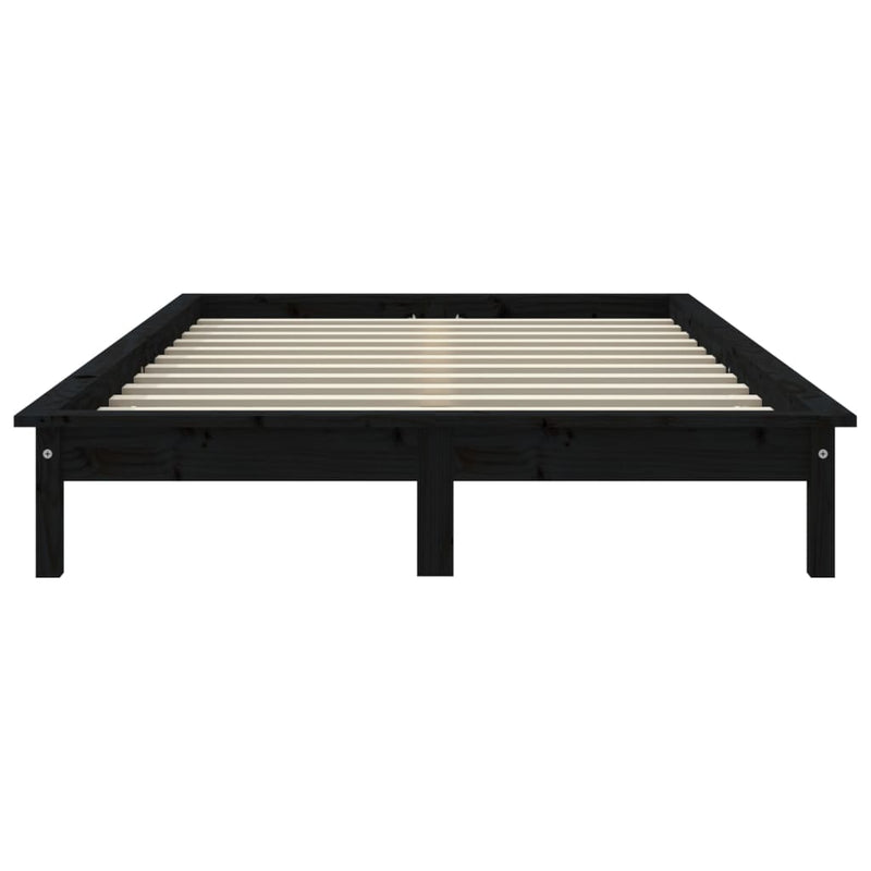vidaXL Bed Frame without Mattress Black 150x200 cm Solid Wood Pine
