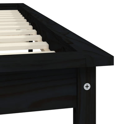 vidaXL Bed Frame without Mattress Black 150x200 cm Solid Wood Pine