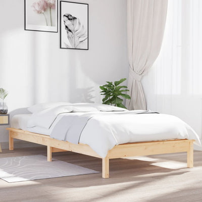 vidaXL Bed Frame without Mattress Black 90x190 cm Solid Wood
