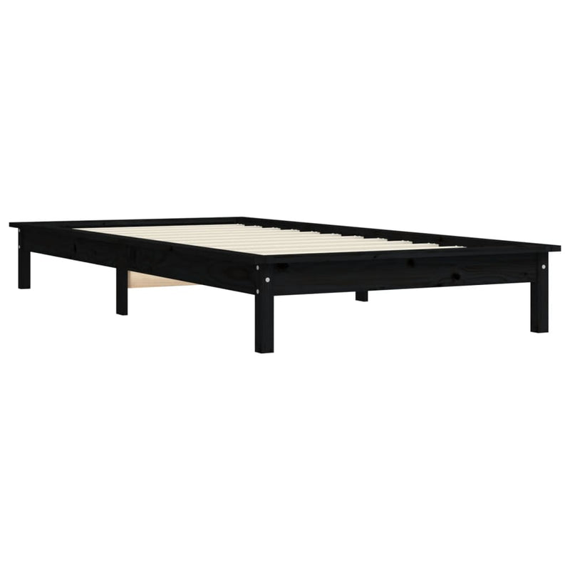 vidaXL Bed Frame without Mattress Black 90x190 cm Solid Wood