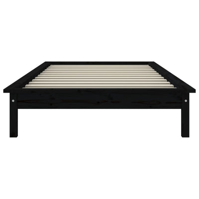 vidaXL Bed Frame without Mattress Black 90x190 cm Solid Wood