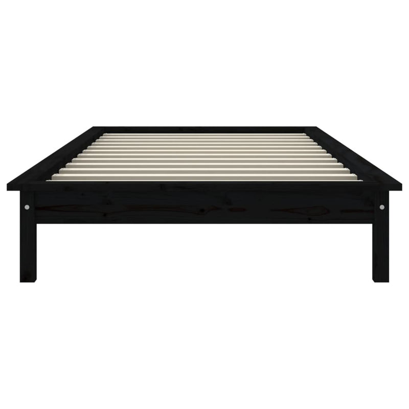 vidaXL Bed Frame without Mattress Black 90x190 cm Solid Wood