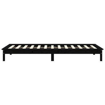 vidaXL Bed Frame without Mattress Black 90x190 cm Solid Wood