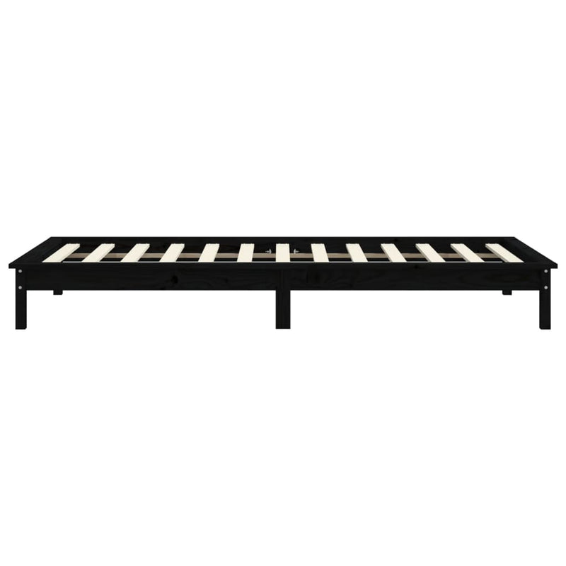 vidaXL Bed Frame without Mattress Black 90x190 cm Solid Wood