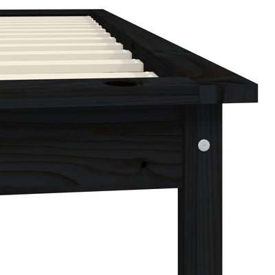 vidaXL Bed Frame without Mattress Black 90x190 cm Solid Wood