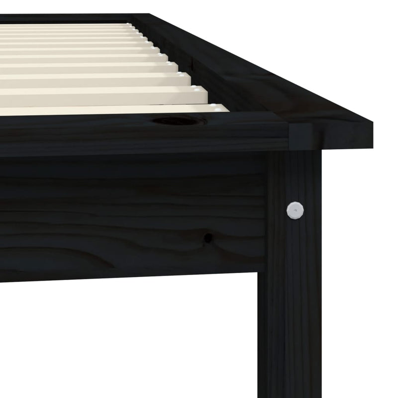 vidaXL Bed Frame without Mattress Black 90x190 cm Solid Wood