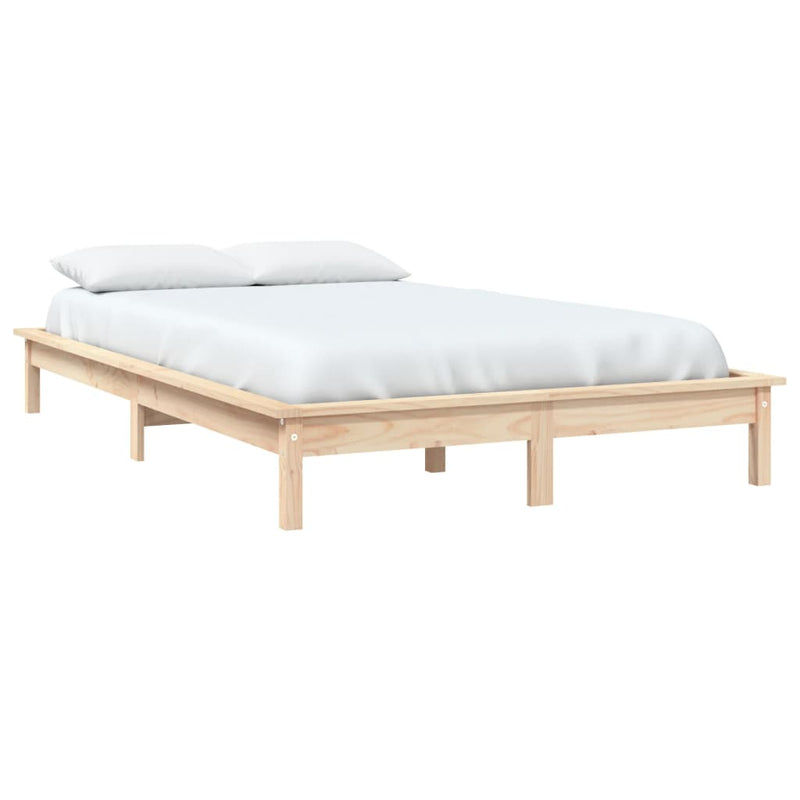 vidaXL Bed Frame without Mattress Black 135x190 cm Solid Wood