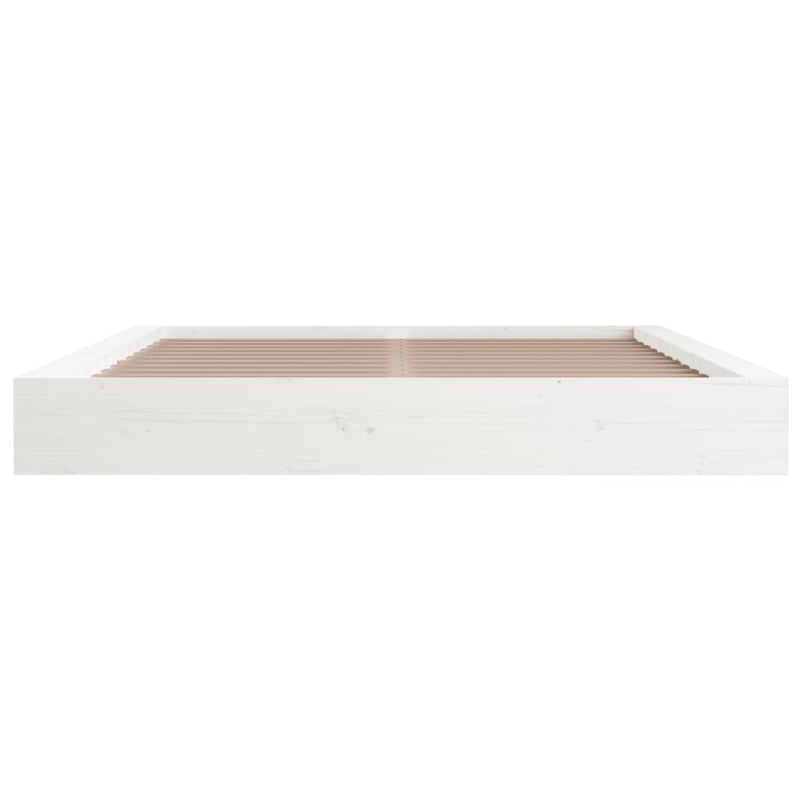 vidaXL Bed Frame without Mattress White 183x203 cm King Solid Wood
