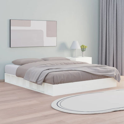 vidaXL Bed Frame without Mattress White 150x200 cm Solid Wood