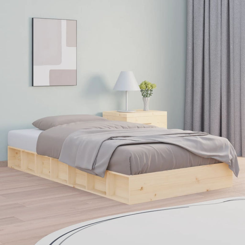 vidaXL Bed Frame without Mattress White 90x190 cm Solid Wood