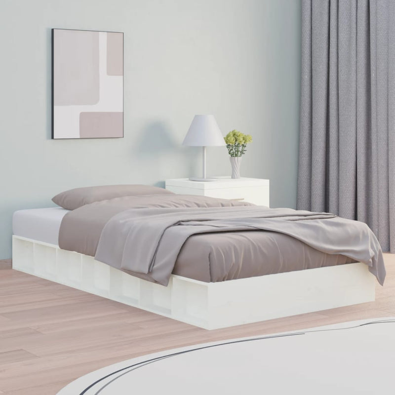 vidaXL Bed Frame without Mattress White 90x190 cm Solid Wood