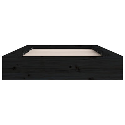 vidaXL Bed Frame without Mattress Black 135x190 cm Solid Wood