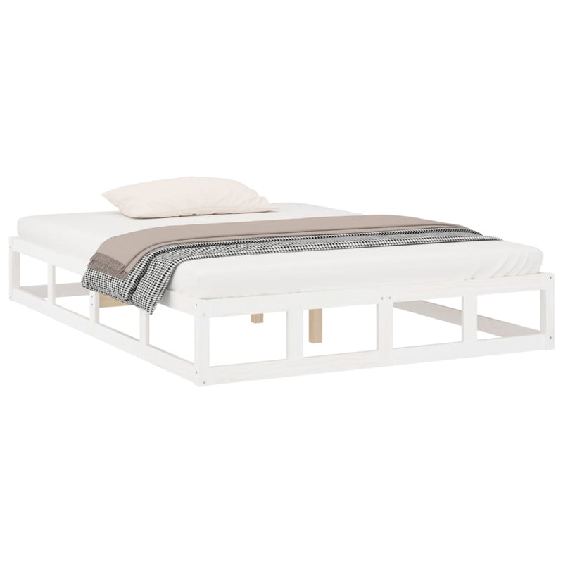 vidaXL Bed Frame without Mattress White 137x187 cm Double Solid Wood