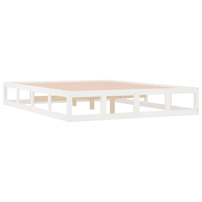 vidaXL Bed Frame without Mattress White 137x187 cm Double Solid Wood