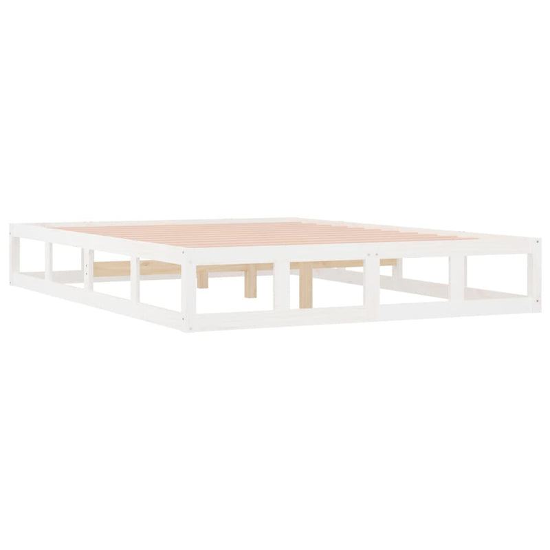 vidaXL Bed Frame without Mattress White 137x187 cm Double Solid Wood