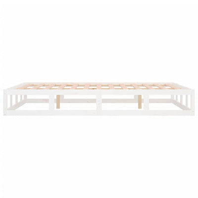 vidaXL Bed Frame without Mattress White 137x187 cm Double Solid Wood