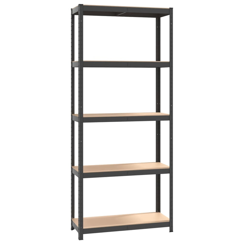 vidaXL 5-Layer Storage Shelf Anthracite Steel and Engineered Wood